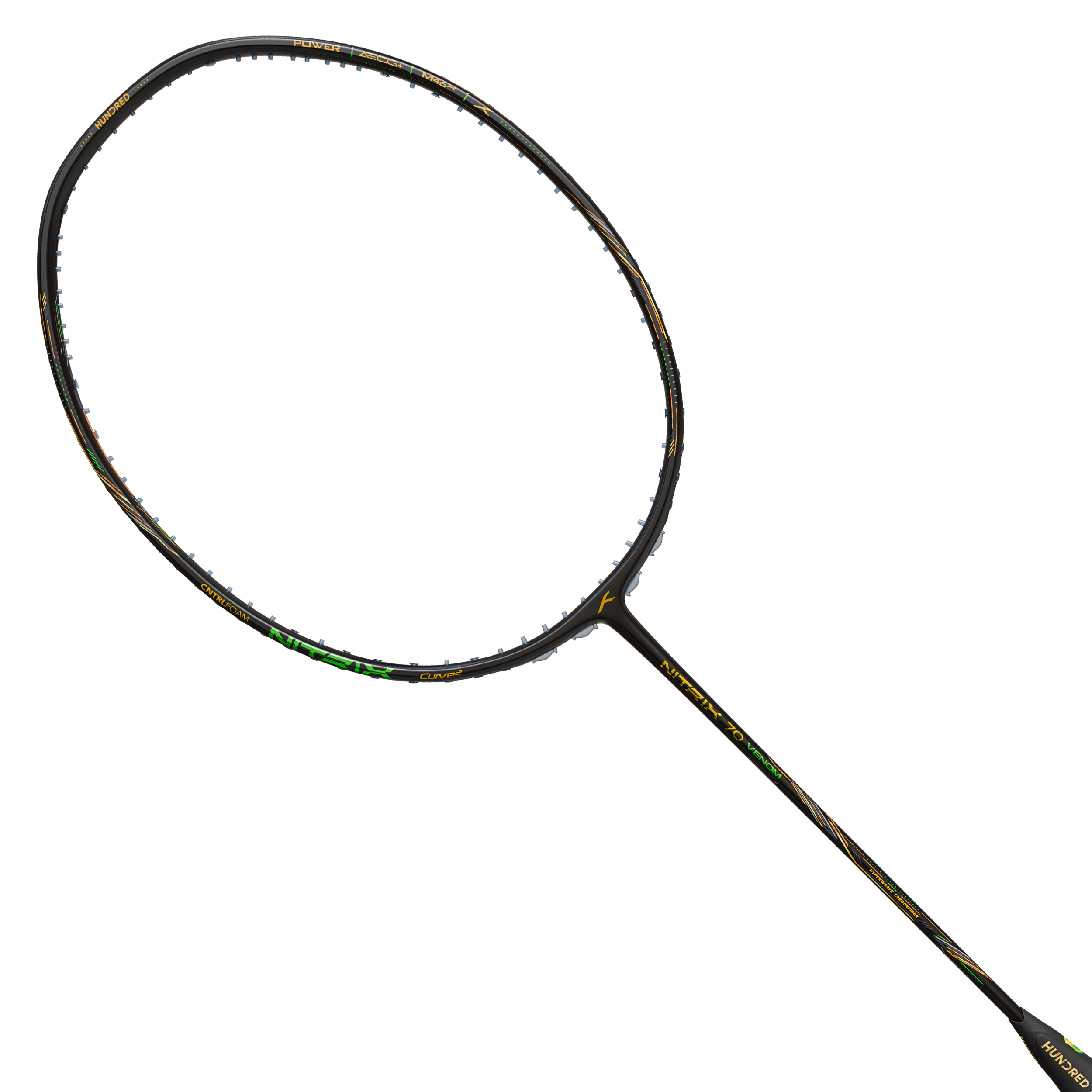 Hundred Nitrix 70 Venom Badminton Racket - Black/Green