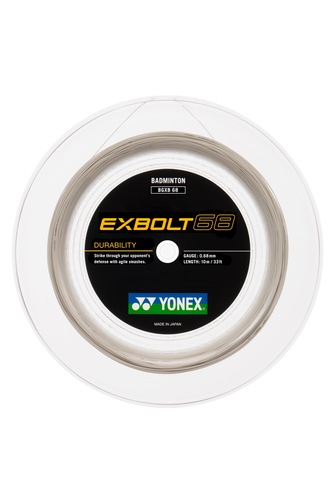 Yonex Exbolt 68 Badminton String (200m Reel) Black