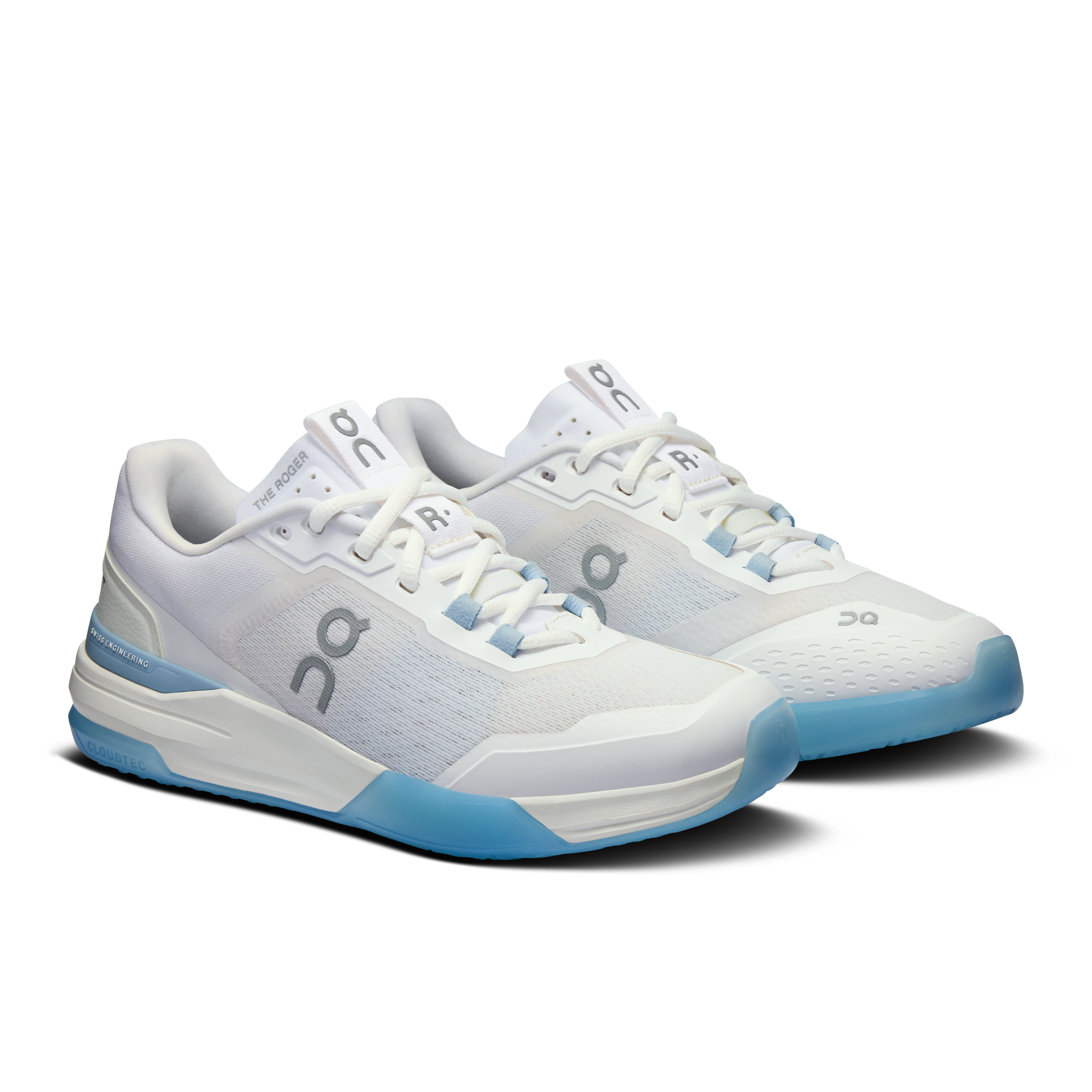 On THE ROGER Advantage Pro Tennis Shoes Women - White/Chambray Tennis Shoes On Running