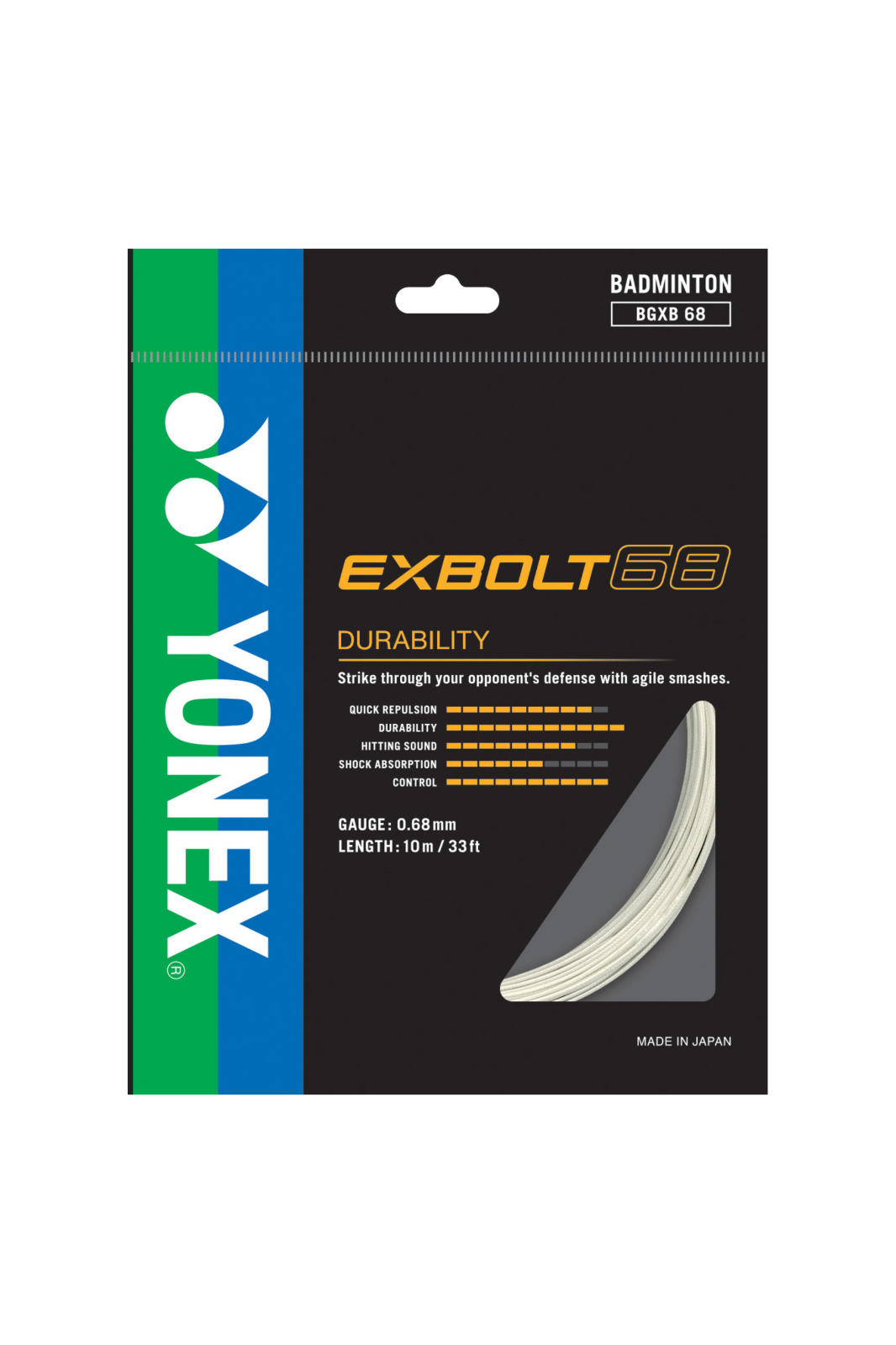 Yonex Exbolt 68 Badminton String (10m Set) Black