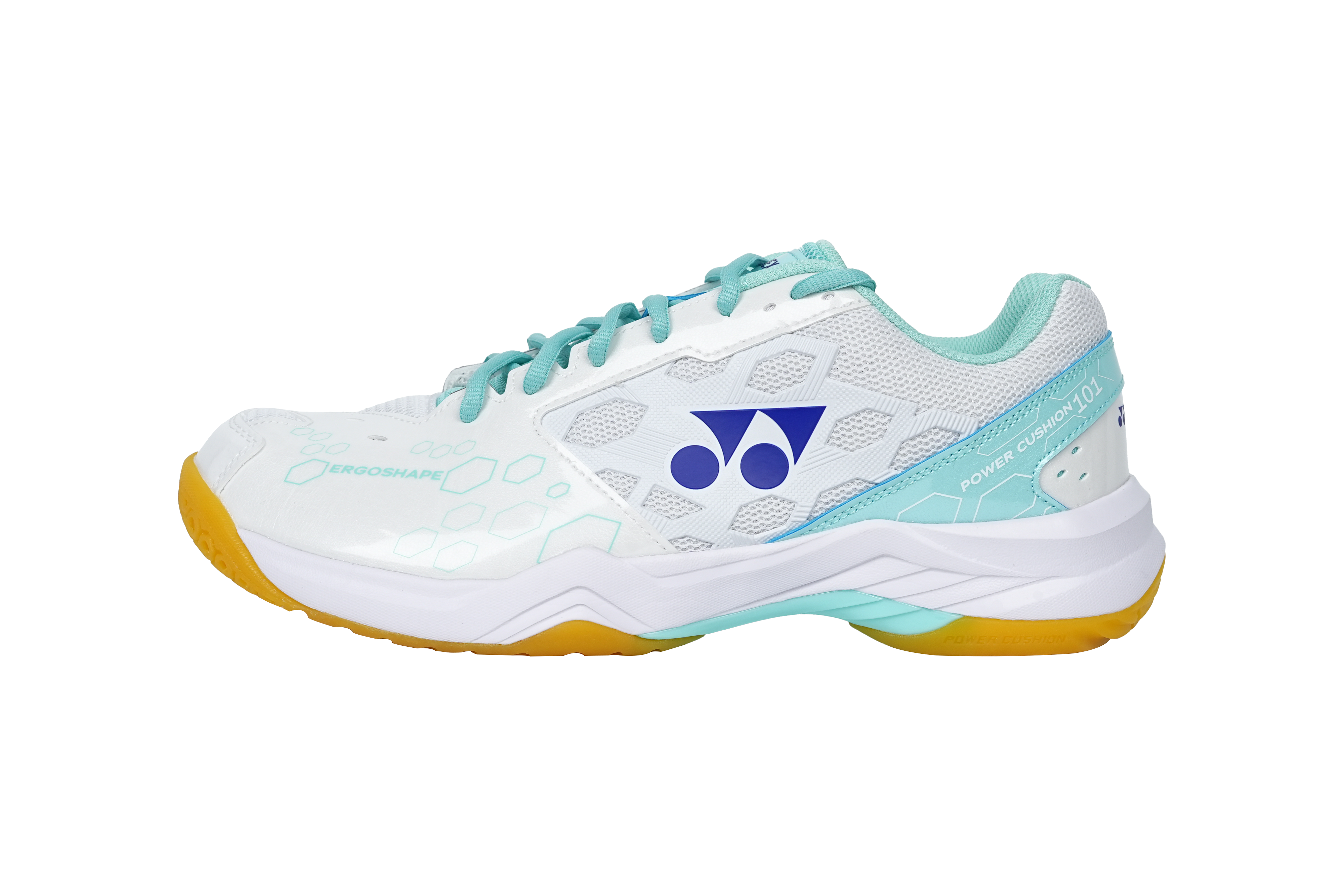 Yonex SHB101EX Power Cushion 101 Badminton Shoe Unisex - White/Mint Badminton Shoes Yonex