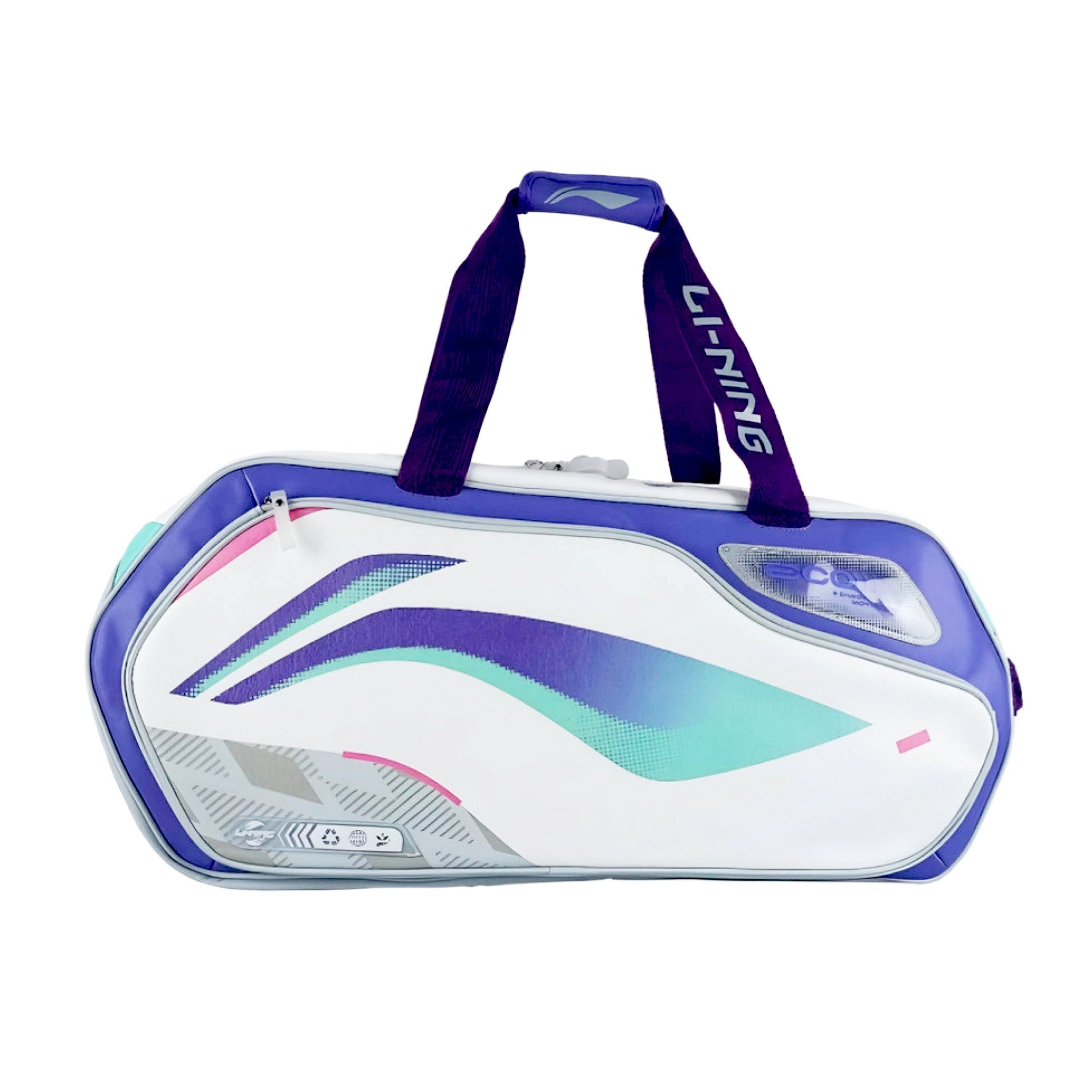 Li-Ning ABJU013 6 Racket International Badminton Bag – White / Purple