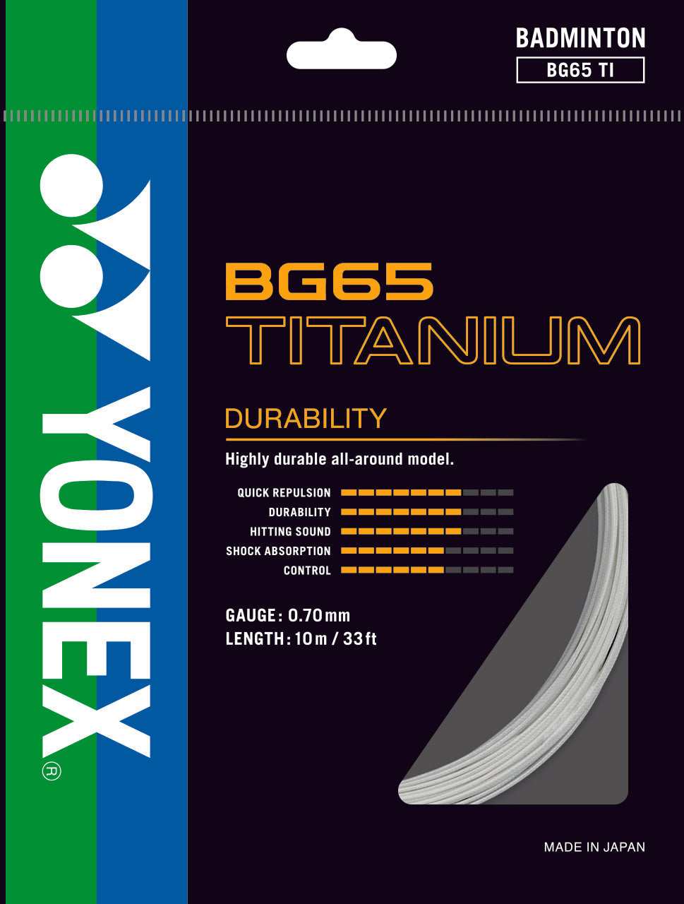 Yonex BG65 Titanium Badminton String (10m Set) White