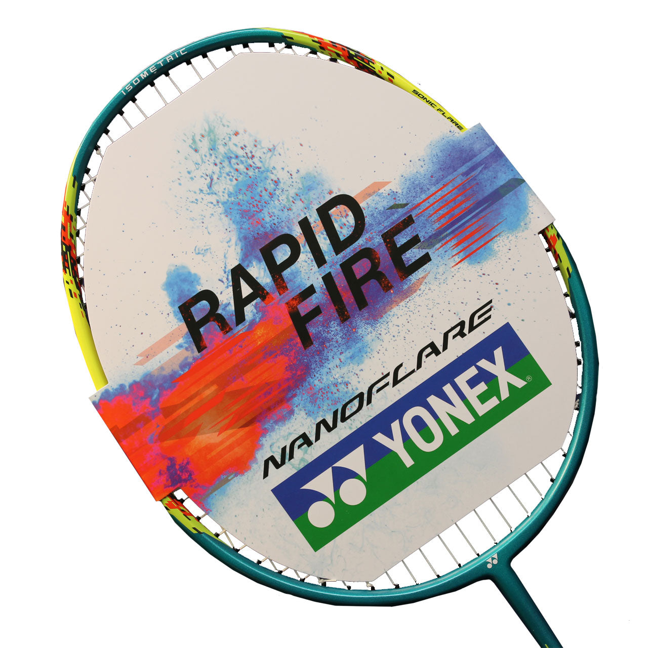 Yonex Nanoflare E13 Badminton Racket Strung (TURQUOISE/YELLOW)