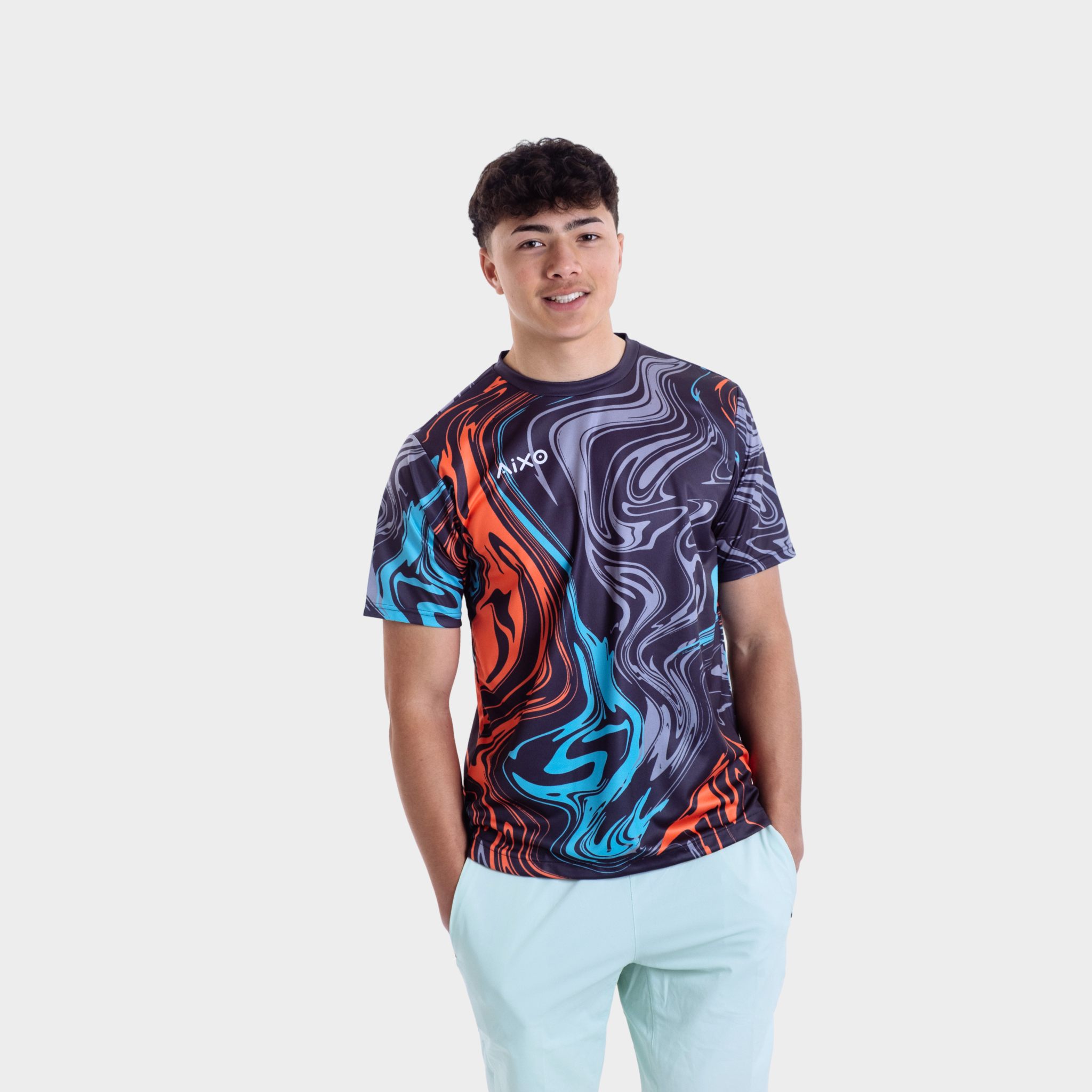 Aixo Chrome Mens T Shirt Lilac