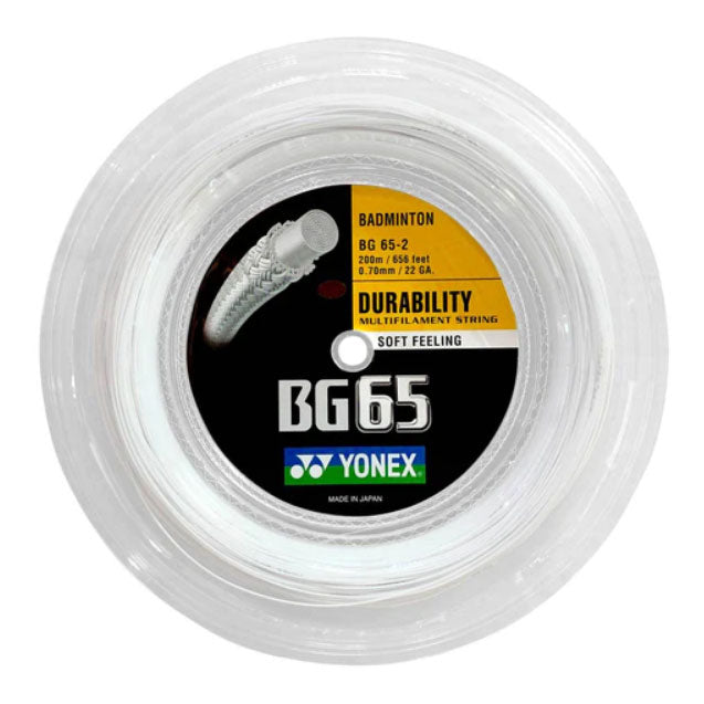 Yonex BG65 Badminton String (200m Reel) White