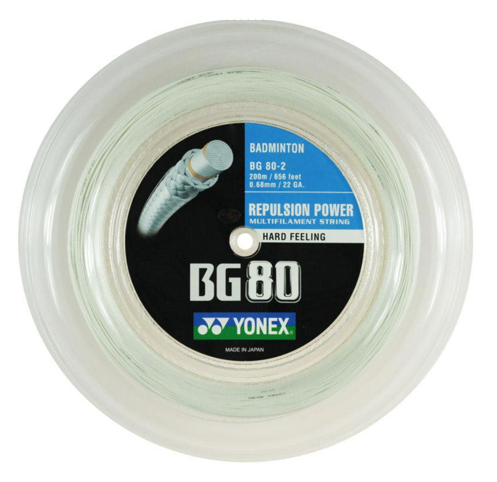 Yonex BG80 Badminton String (200m Reel) White