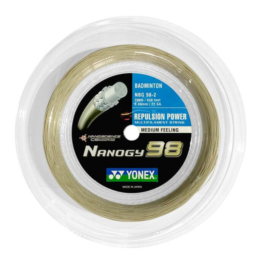 Yonex Nanogy 98 Badminton String (200m Reel) Gold