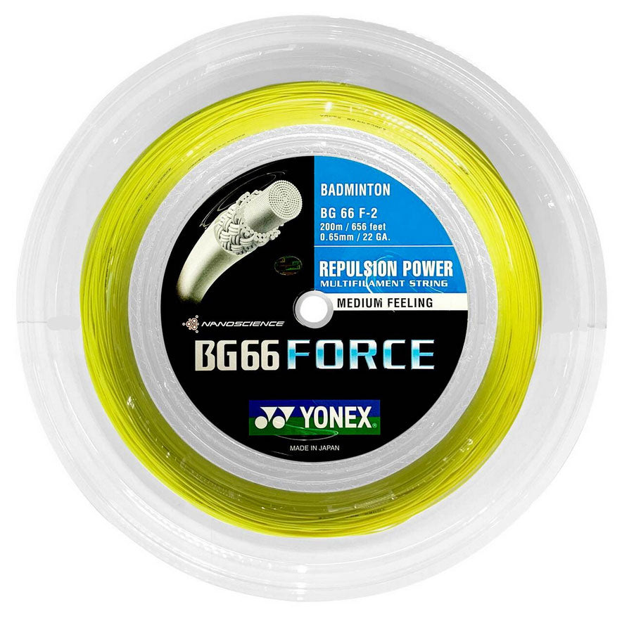 Yonex BG66 Force Badminton String (200m Reel) Yellow