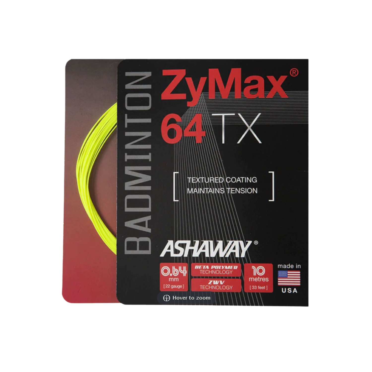 Ashaway Zymax 64TX String (10m Set) Yellow