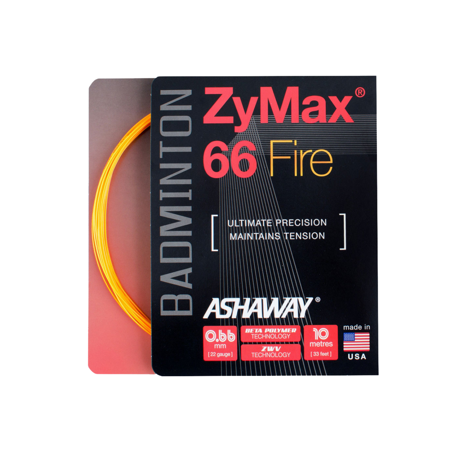 Ashaway ZyMax 66 Fire String (10m Set) Orange