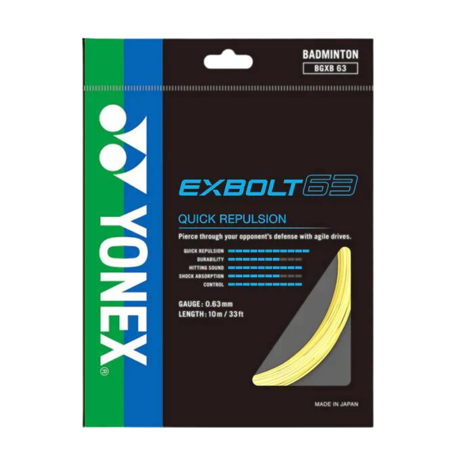 Yonex Exbolt 63 Badminton String (10m Set) Yellow