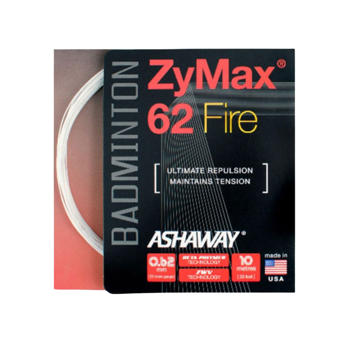 Ashaway ZyMax 62 Fire String (10m Set) White