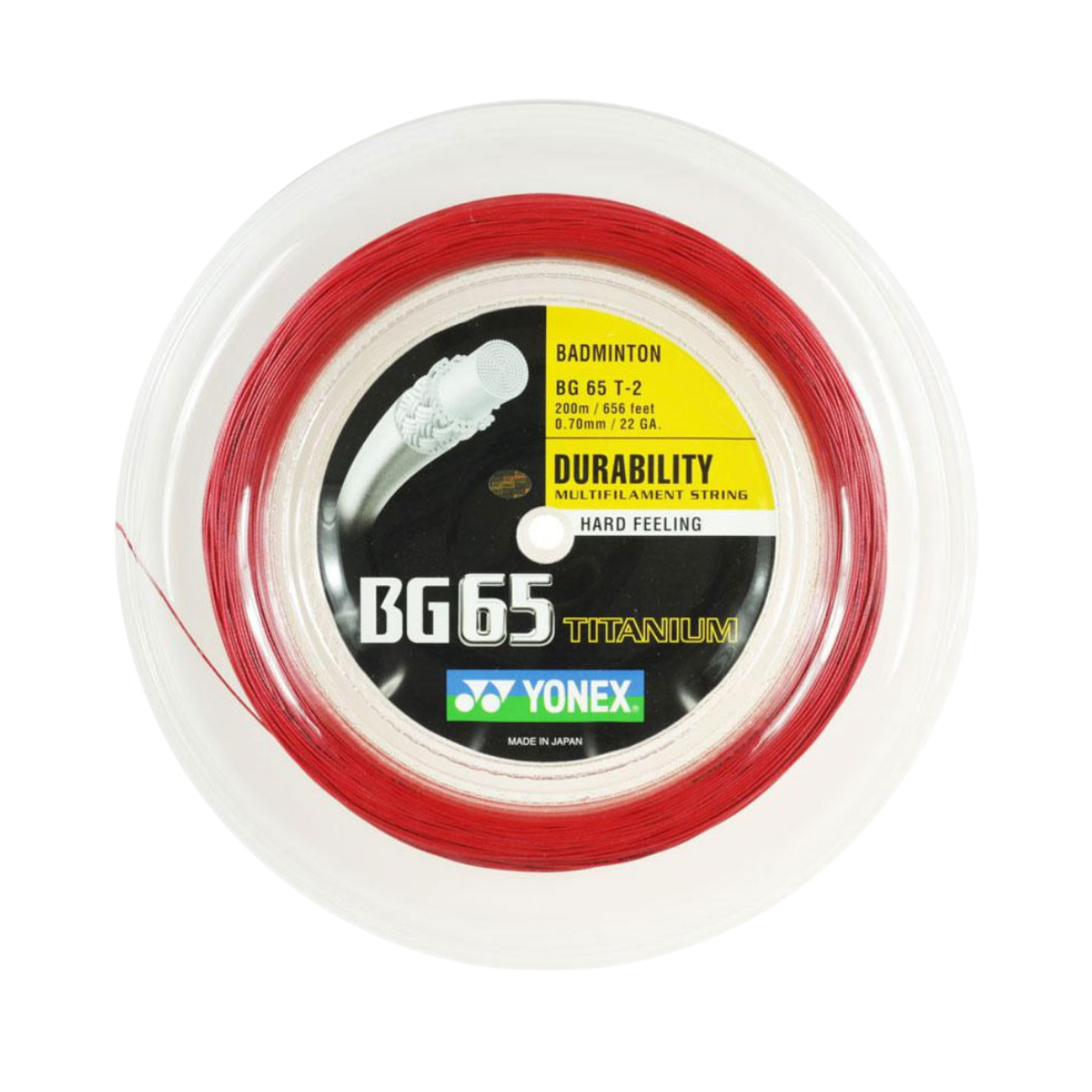 Yonex BG65 Titanium Badminton String (200m Reel) Red