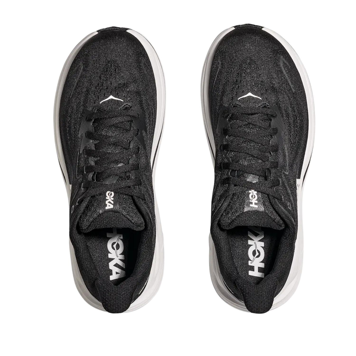 Hoka Clifton 10 Running Shoe Wide Men - Black/White Running Shoes Hoka