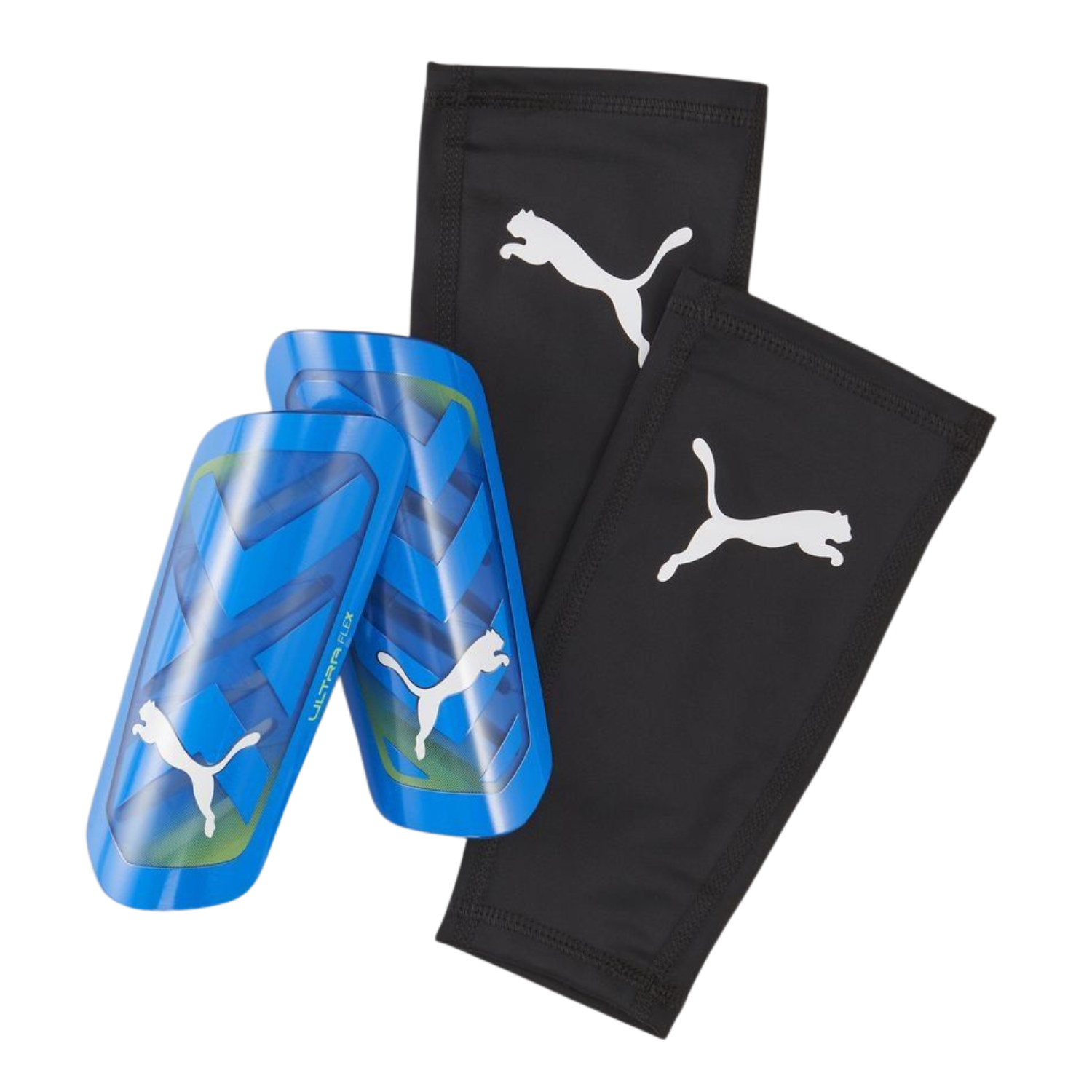 Puma Ultra Flex Sleeve Shin Guards Unisex - Ultra Blue/ White/ Pro Green 030871