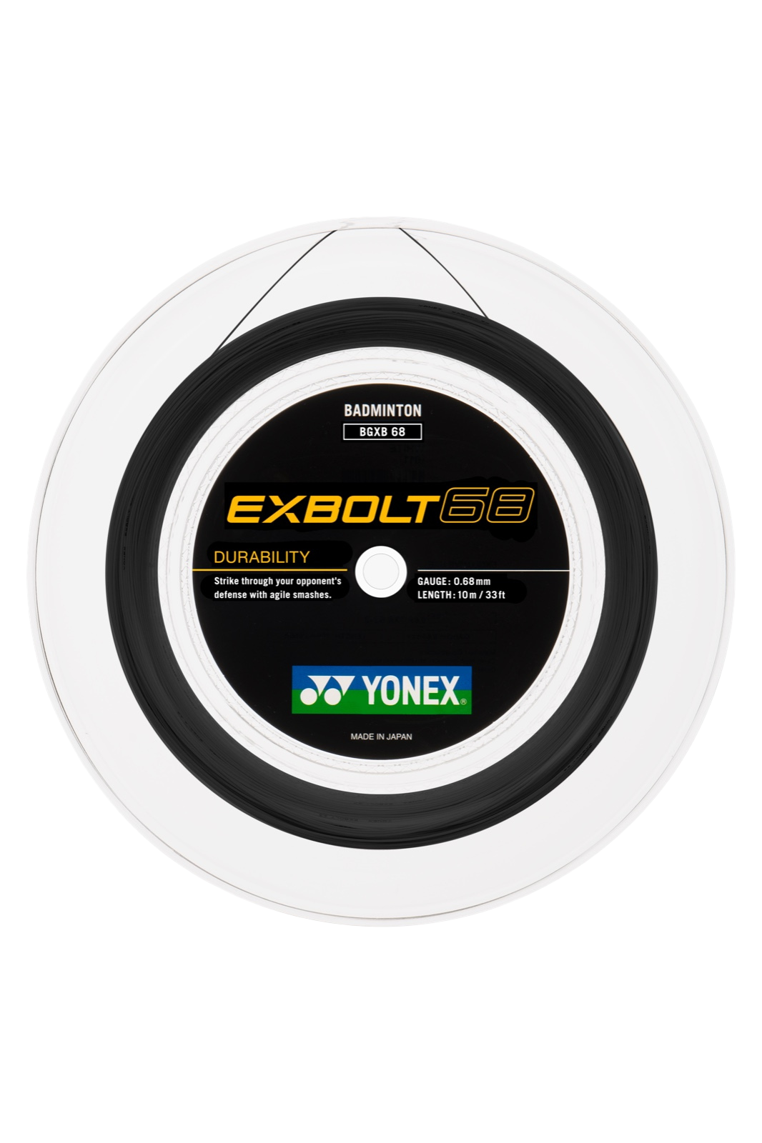 Yonex Exbolt 68 Badminton String (200m Reel) Black