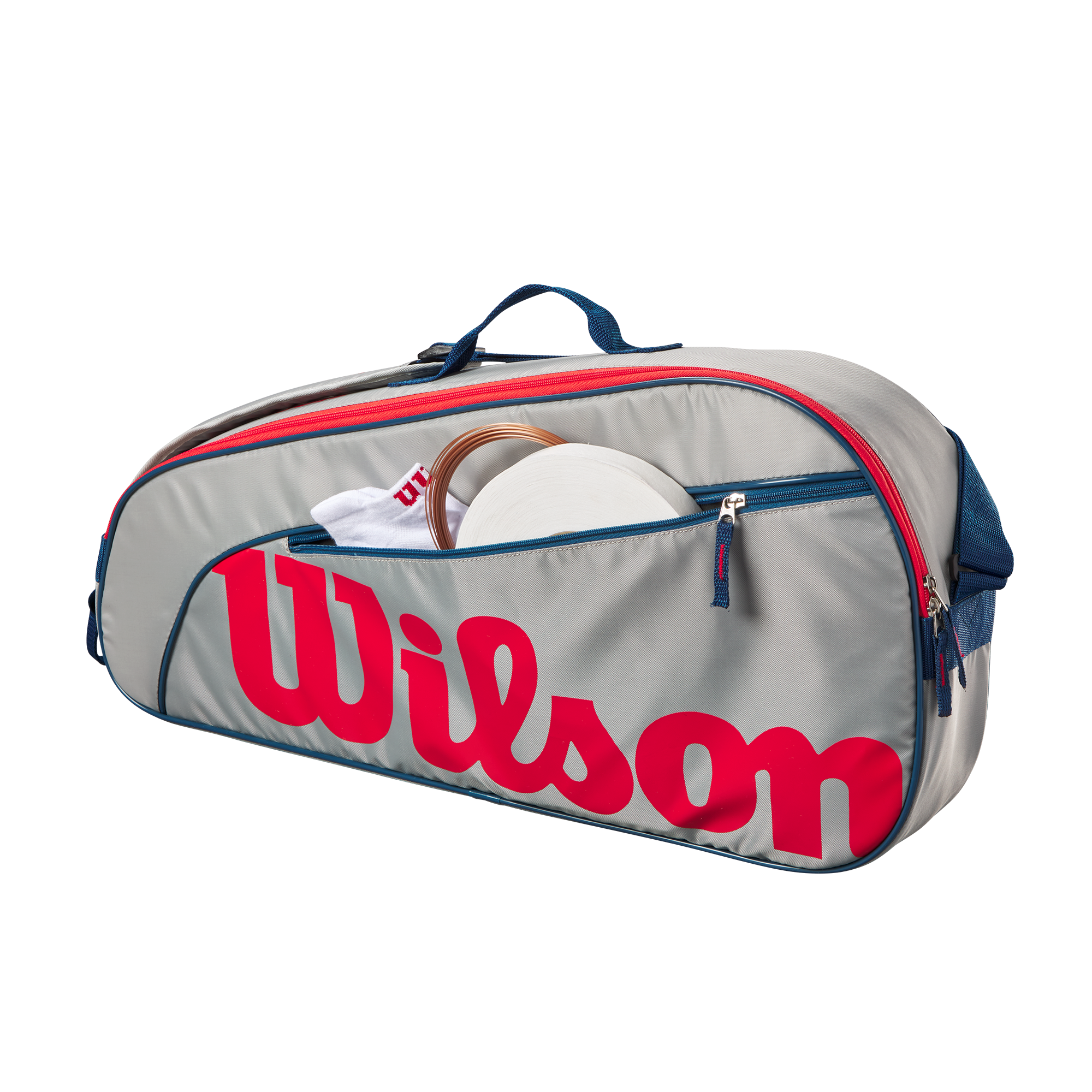 Wilson Junior 3 Pack Racket Bag - Grey/Red