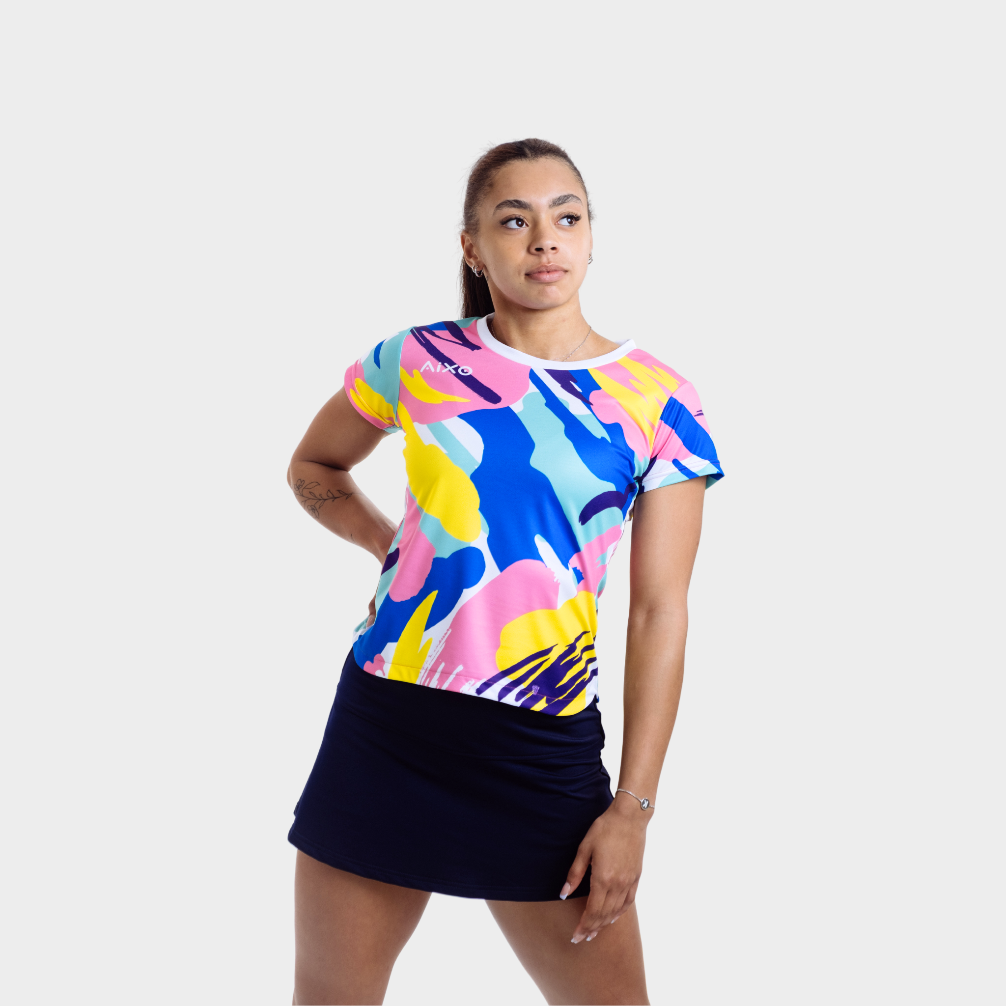 Aixo Abstract T-Shirt Womens (Multicolour)