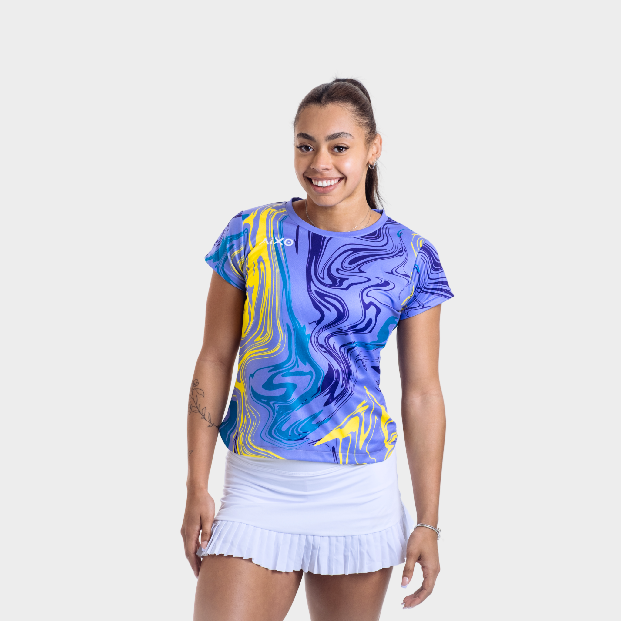 Aixo Chrome Womens T Shirt Graphite