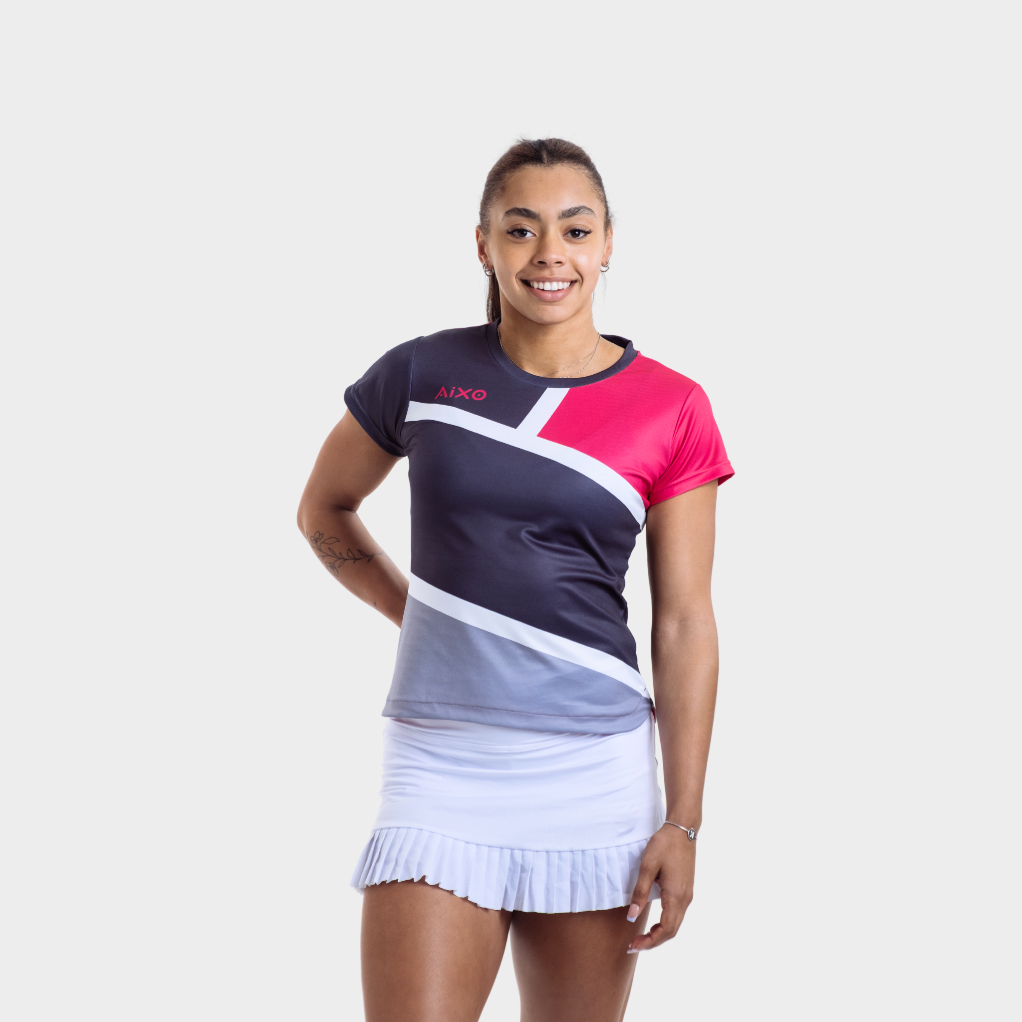 Aixo Court Womens T Shirt Graphite