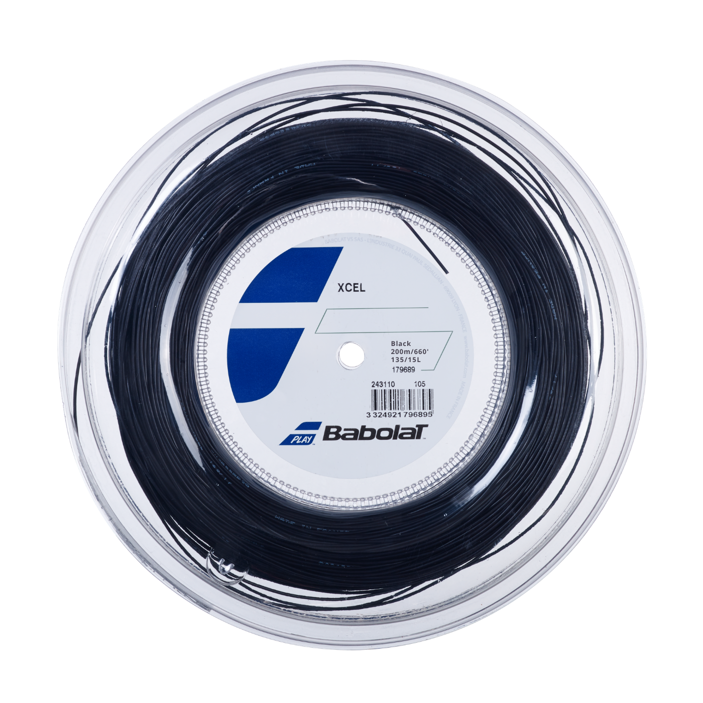 Babolat Xcel 1.35mm Tennis String Reel (200m) 200m Reel BLACK String (Reel) Babolat
