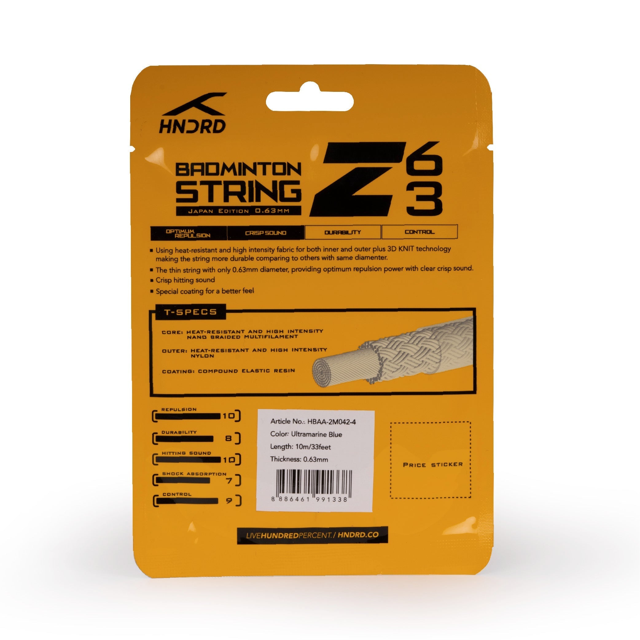Hundred 63 Z Badminton String HBAA-2M042-4 String (Packs) Hundred