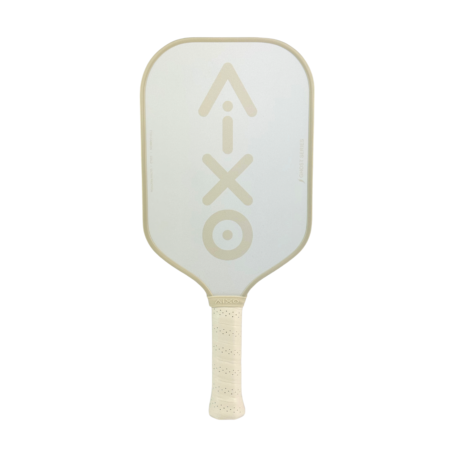 Front view of AIXO CP03 Ghost Pastel De Nude — a carbon fiber pickleball padel designed for advanced players.