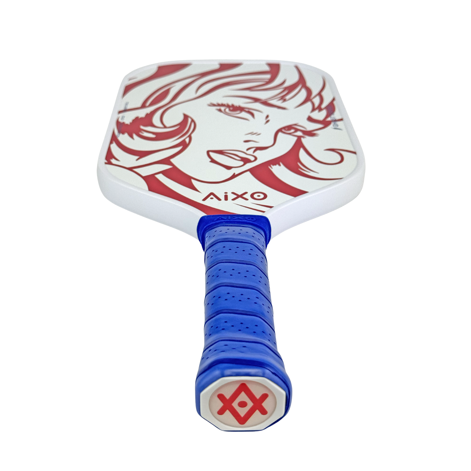 Flat-lay image of AIXO CP03 Ghost Popstar — stylish and budget-friendly pickleball paddle for confident players.