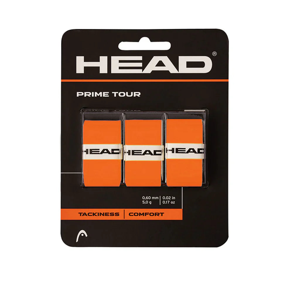 HEAD Prime Tour Tennis Overgrip - Black/Orange