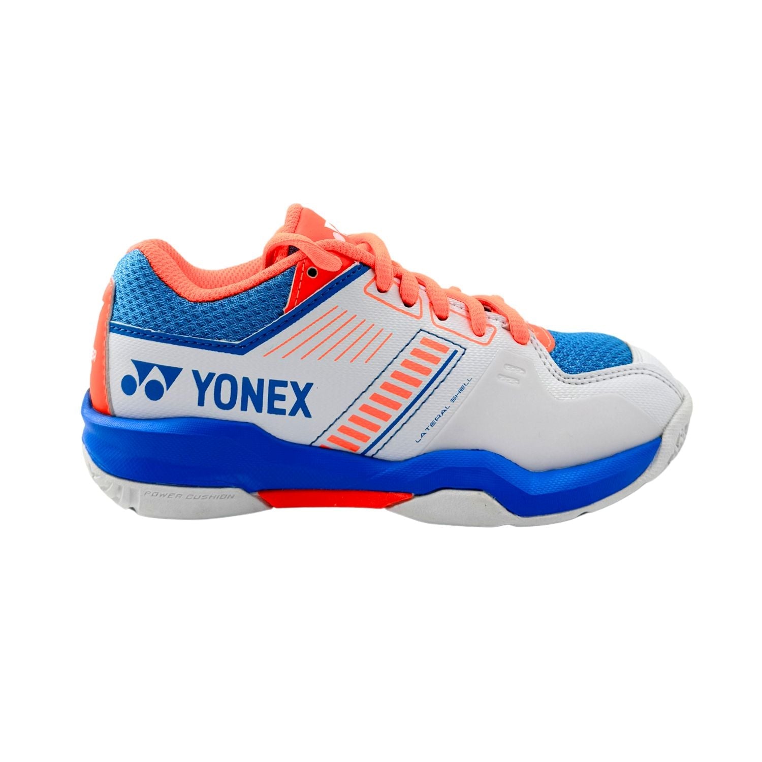 Yonex Power Cushion Strider Flow Badminton Shoes Juniors - White/Sky Blue