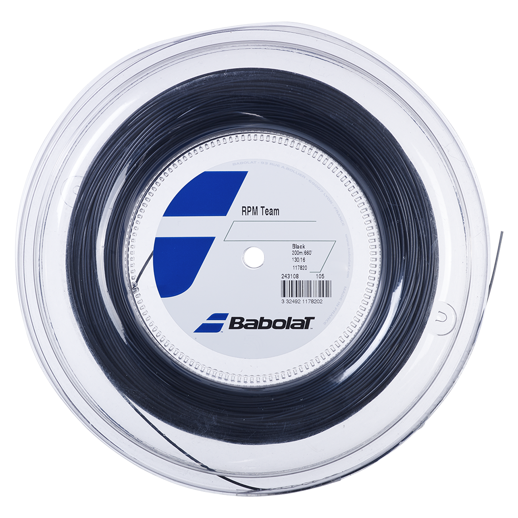Babolat RPM Team 1.25mm/200M Tennis String - Black