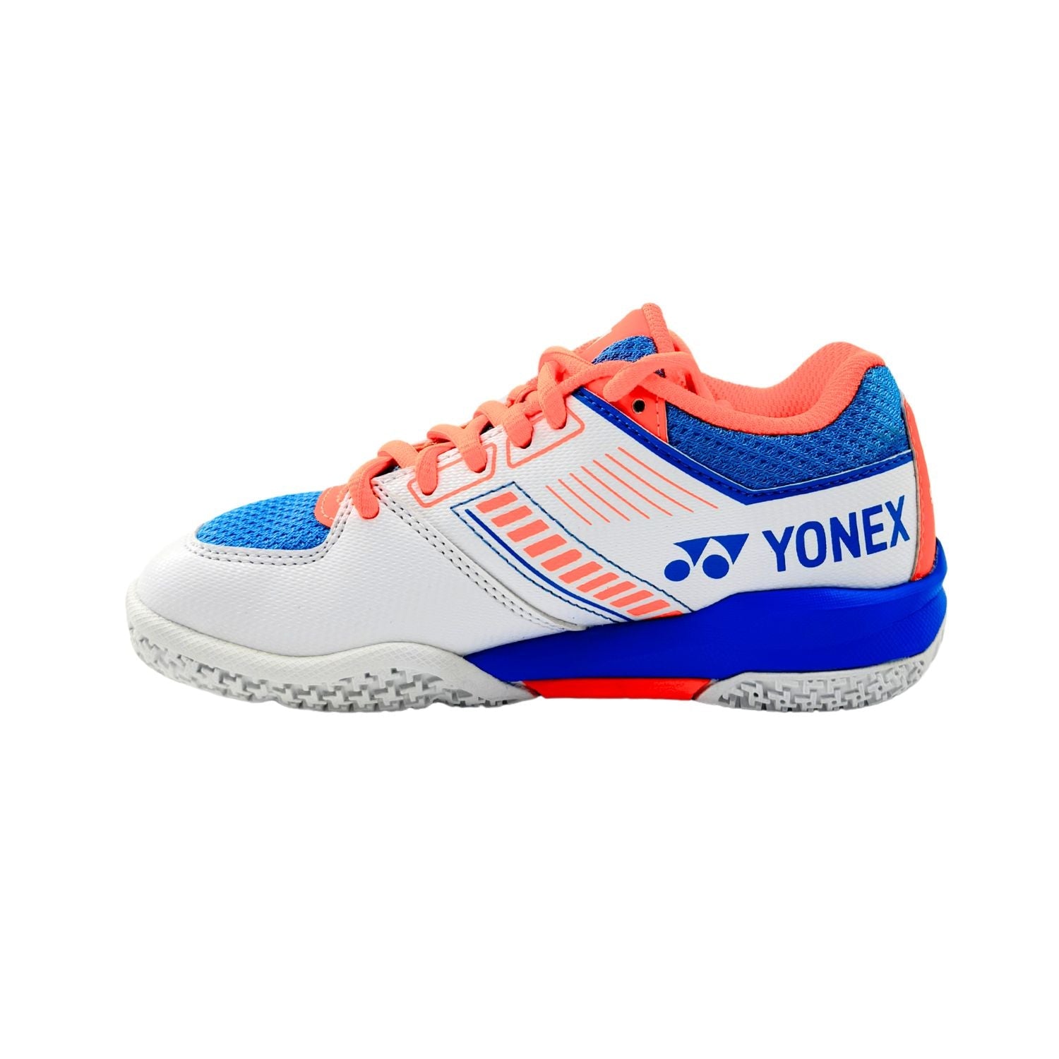 Yonex Power Cushion Strider Flow Badminton Shoes Juniors - White/Sky Blue