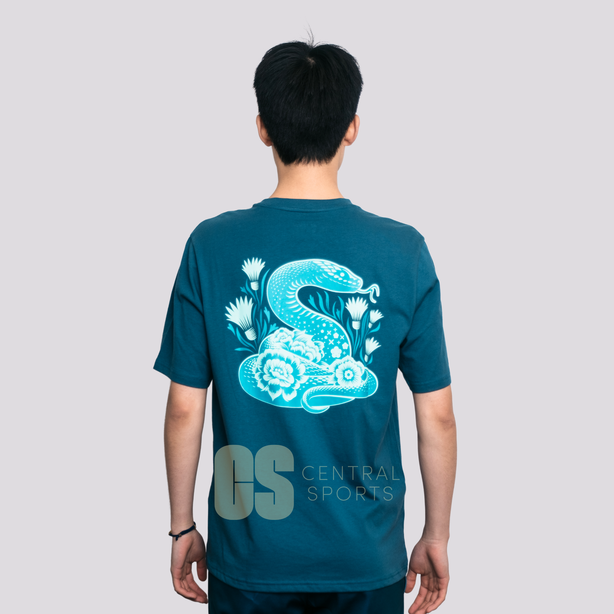 Yonex Coiled Snake Mens Cotton T-Shirt Dark Jade