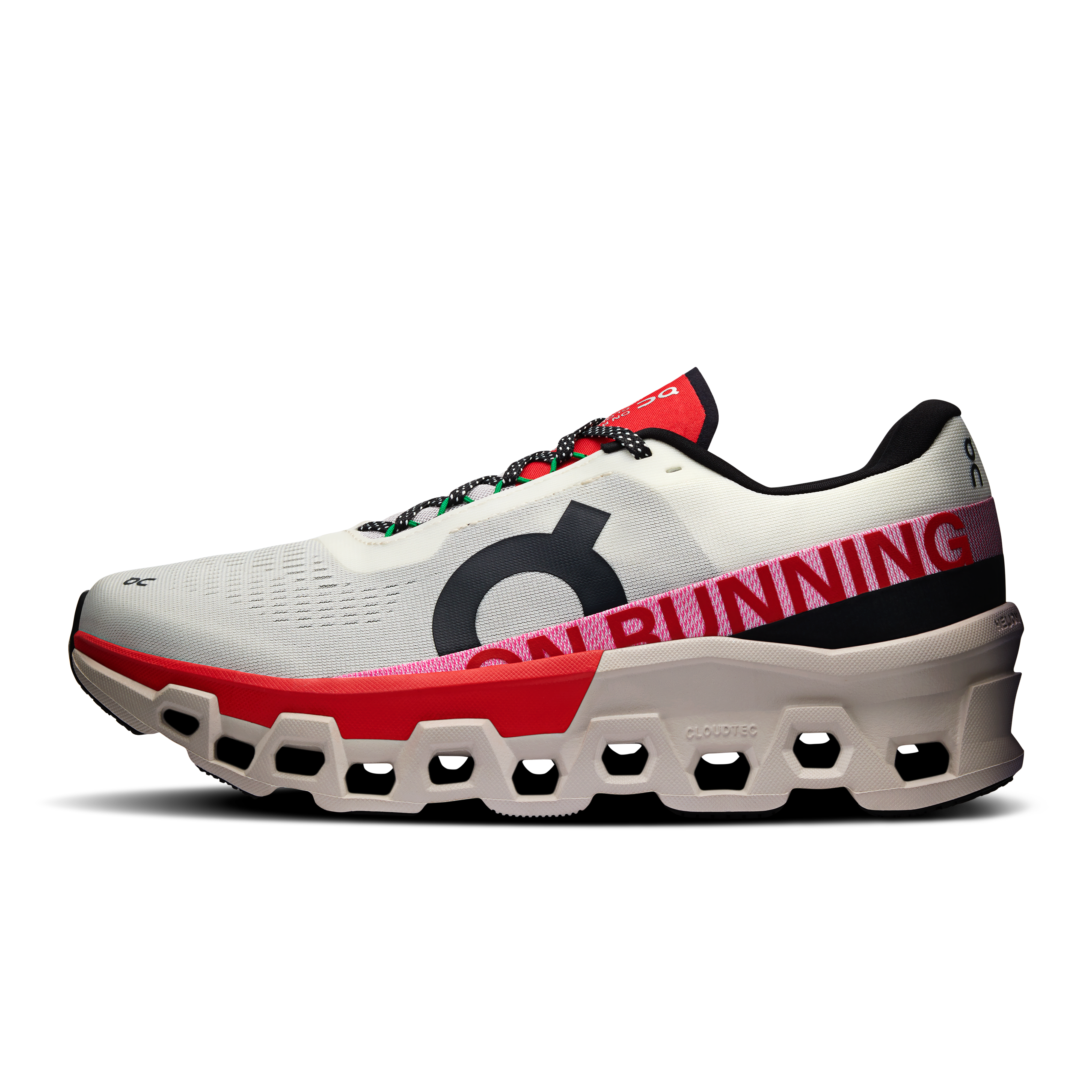 On Cloudmonster 2 Running Shoes Women - Ivory/red