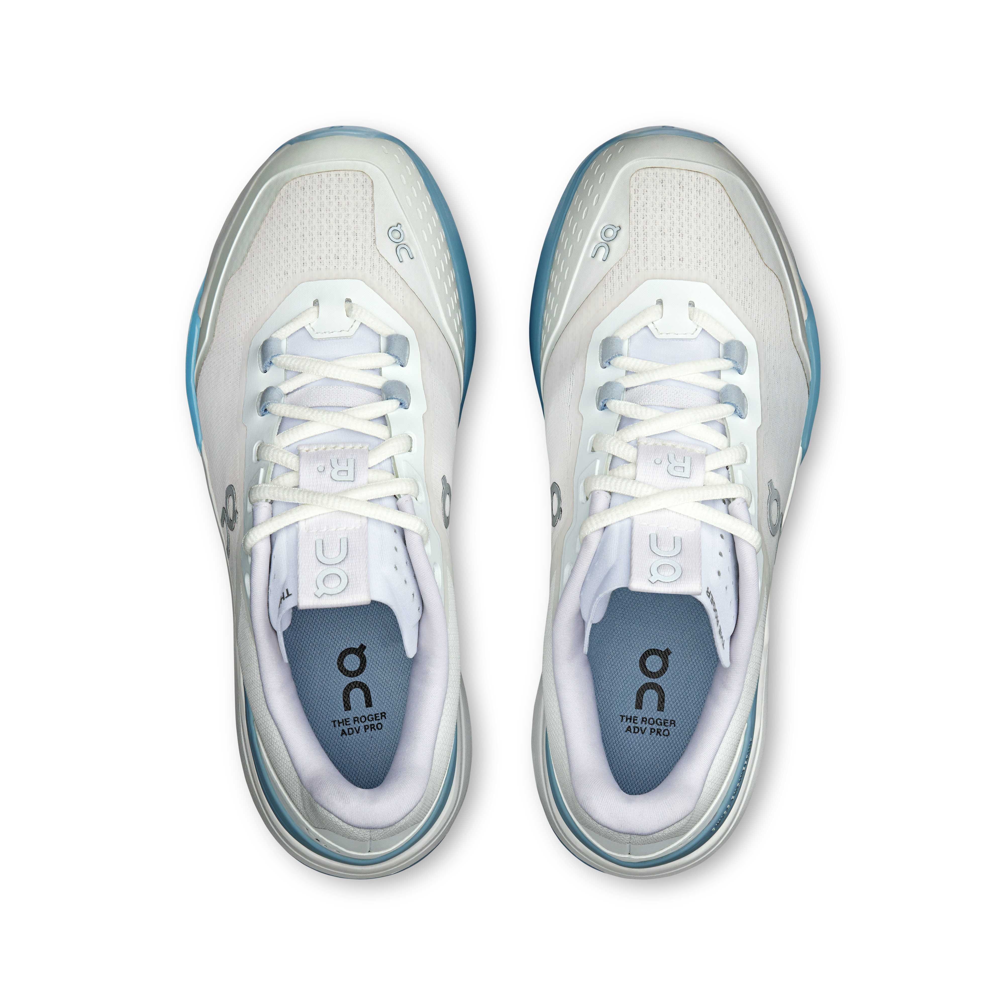 On THE ROGER Advantage Pro Tennis Shoes Women - White/Chambray Tennis Shoes On Running