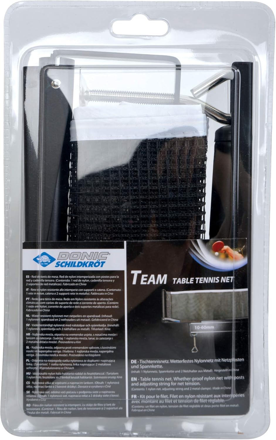 Donic-Schildkrot Table Tennis Net Team - Black Black White One Size Accessories Donic-Schildkroet