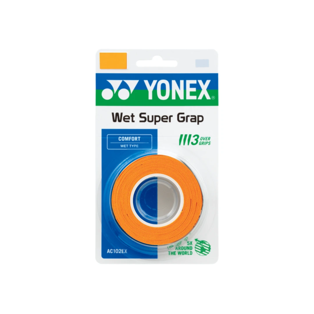 Yonex Wet Super Grap 3 Pcs - Multicolor Orange 3 Pieces Clearance Yonex