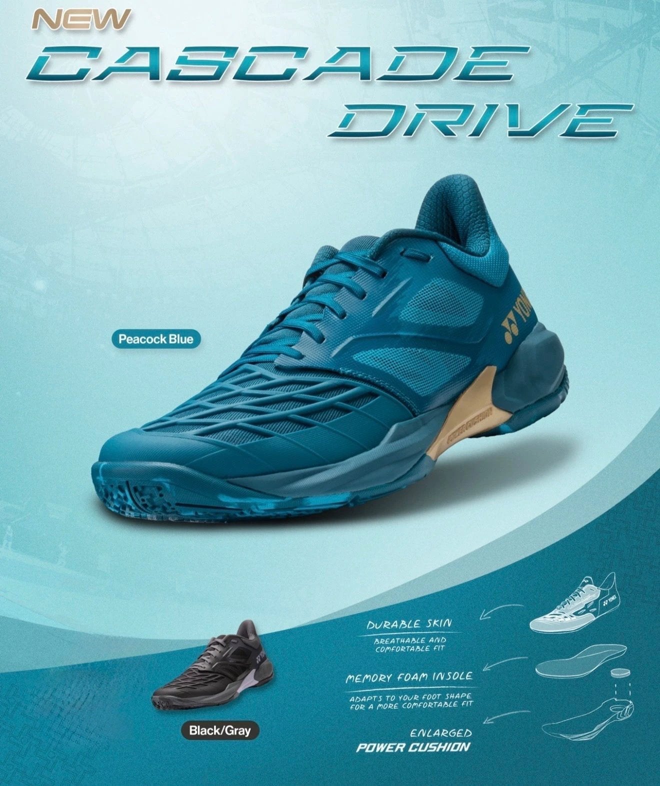 Yonex Power Cushion Cascade Drive 3 BG Badminton Shoe Unisex Badminton Shoes Yonex