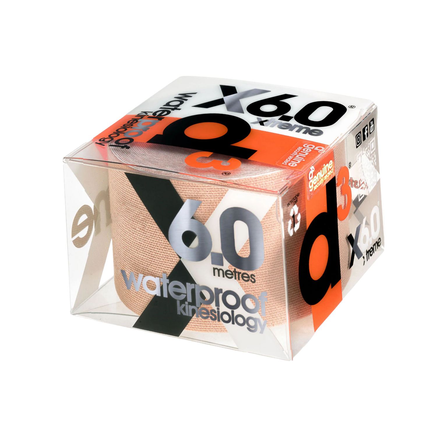 D3 X6.0 Xtreme Kinesiology Tape (Beige)