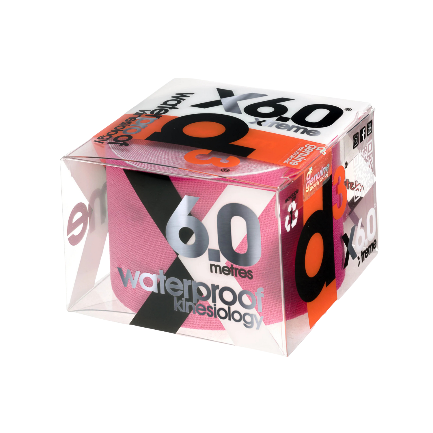 D3 X6.0 Xtreme Kinesiology Tape (Pink)