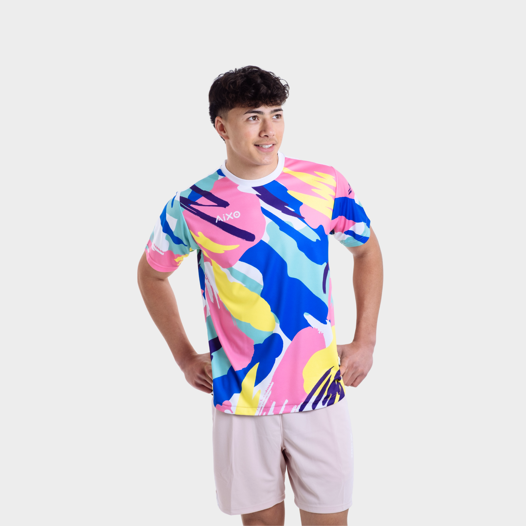 Aixo Abstract T-Shirt Mens (Multicolour Dark)
