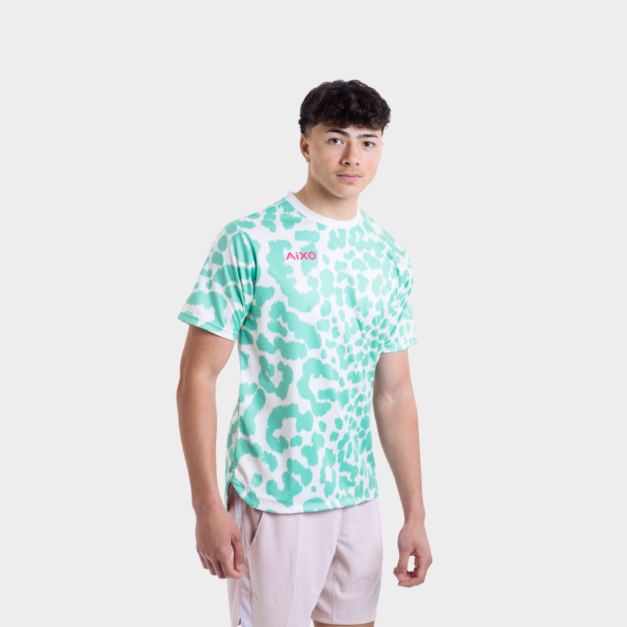 Aixo Leopard Mens T Shirt Ivory