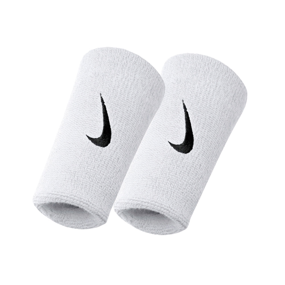 Nike Swoosh Doublewide Wristbands - White/Black