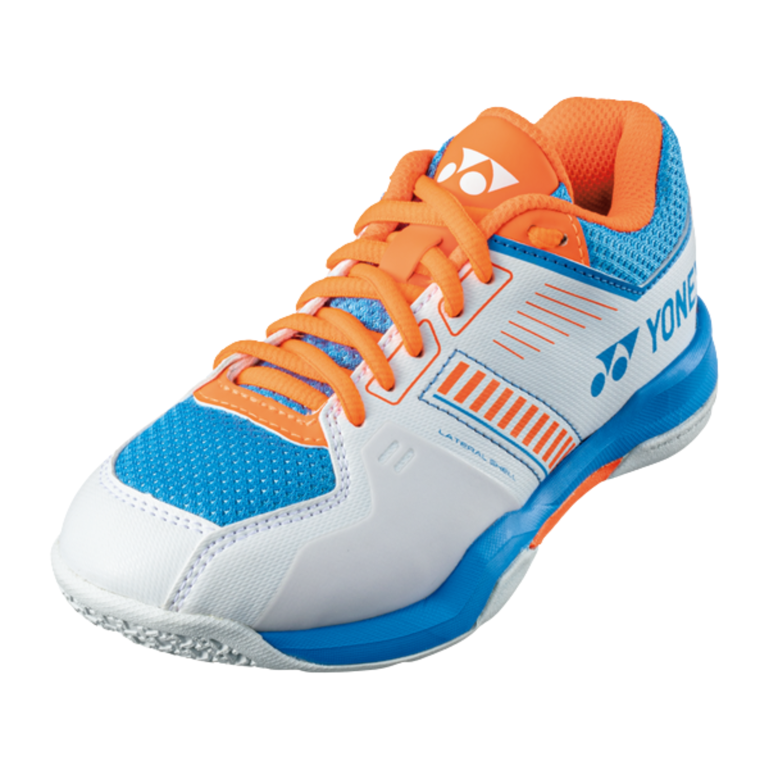 Yonex Power Cushion Strider Flow Badminton Shoes Juniors - White/Sky Blue