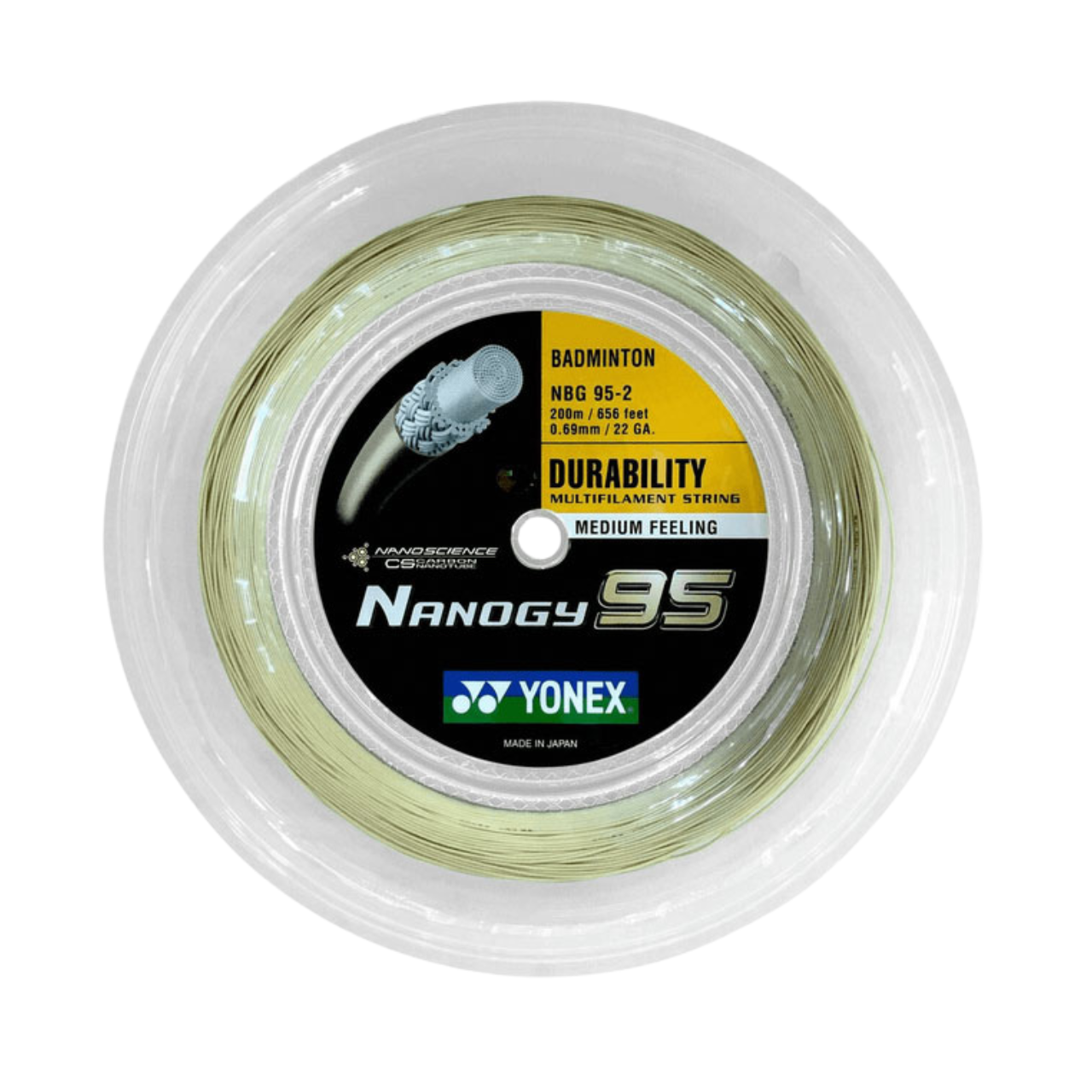 Yonex Nanogy 95 Badminton String (200m Reel) Gold