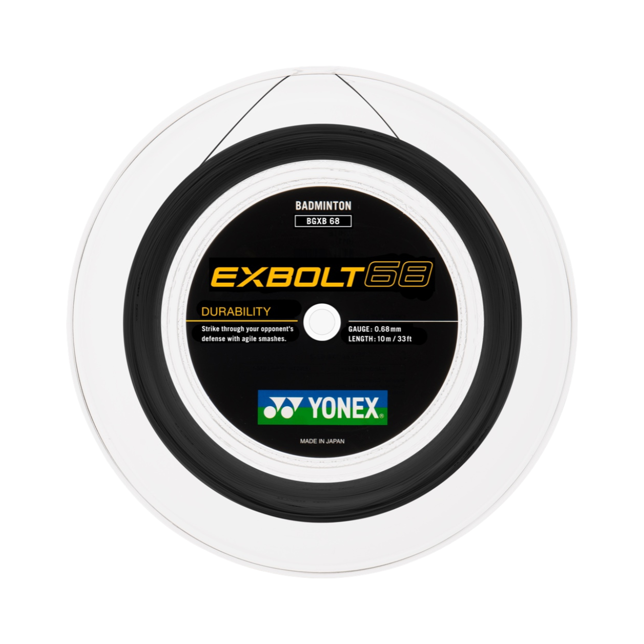Yonex Exbolt 68 Badminton String (200m Reel) Black