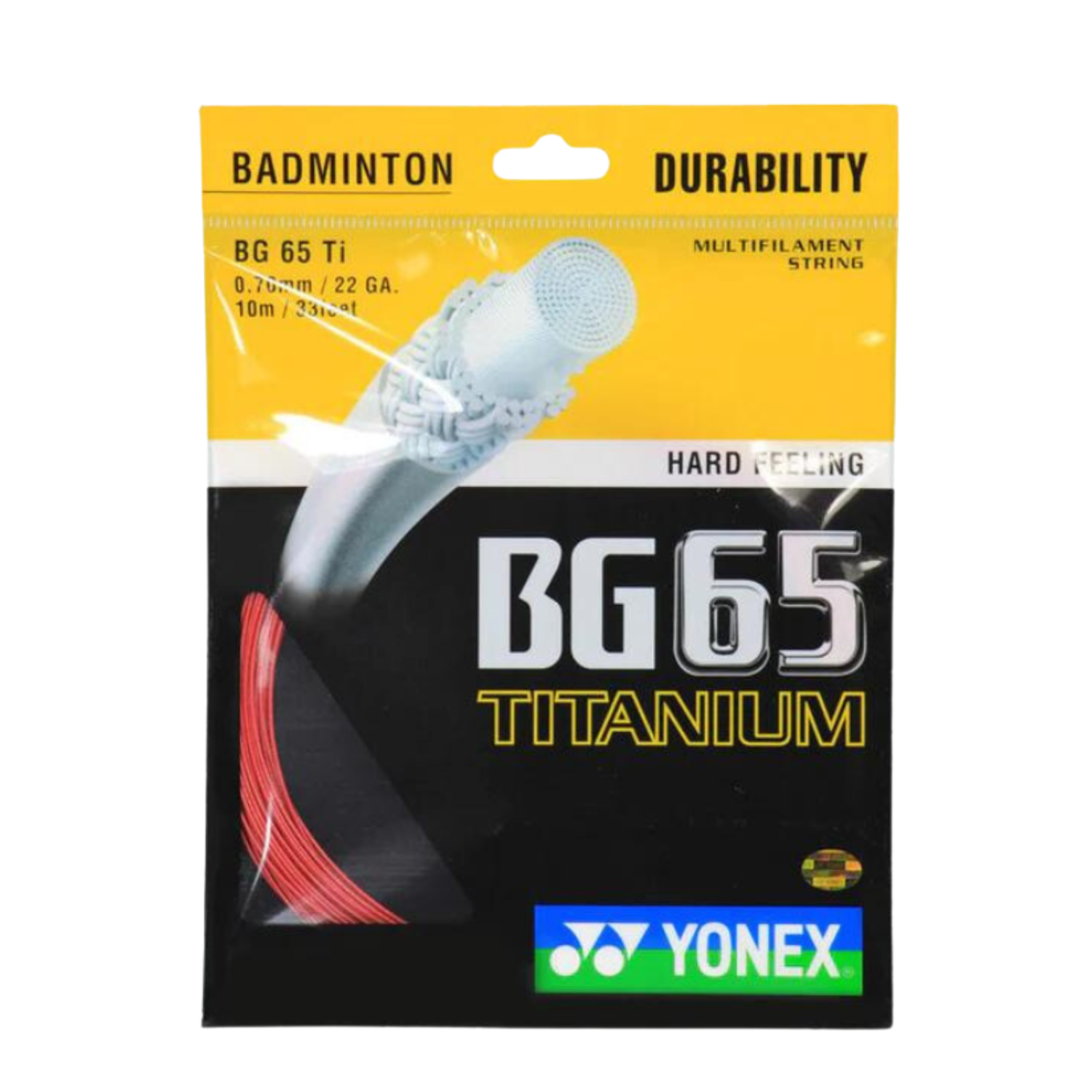 Yonex BG65 Titanium Badminton String (10m Set) Red