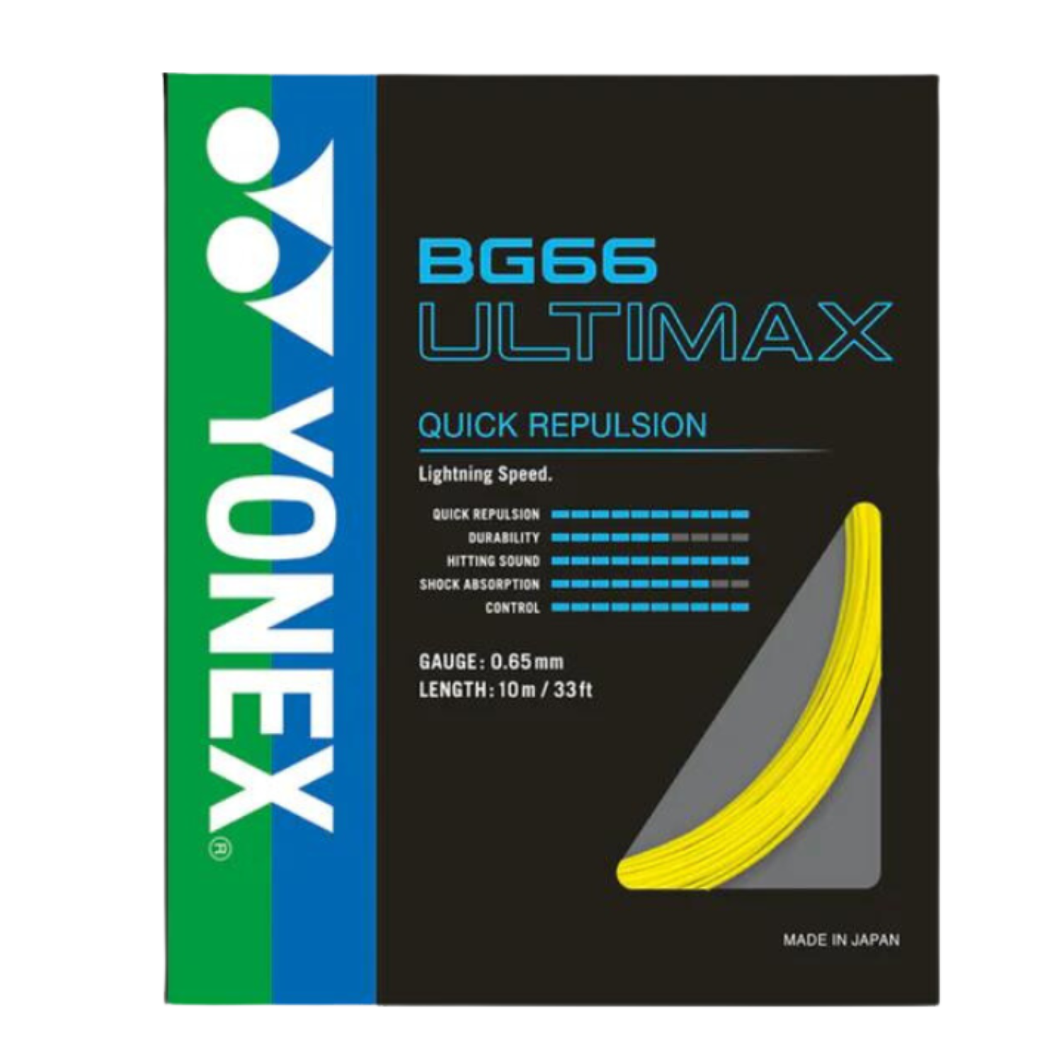 Yonex BG66 Ultimax Badminton String (10m Set) Yellow