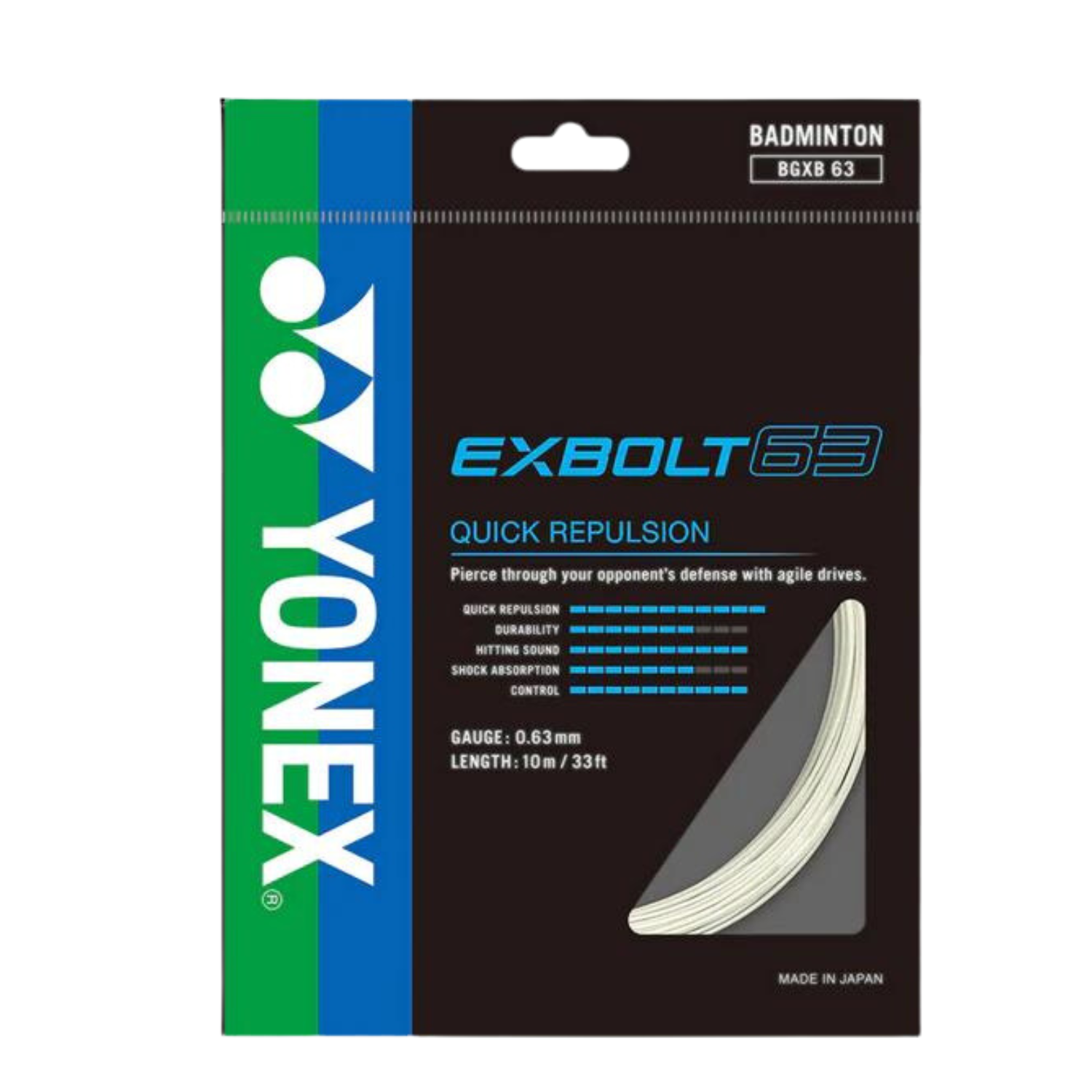 Yonex Exbolt 63 Badminton String (10m Set) White
